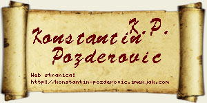 Konstantin Pozderović vizit kartica